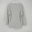 Waffle Knit Long Sleeve Top White Lightweight Pullover Relaxed Fit