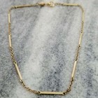 Vintage Yellow Gold Filled Mixed Link Watch Chain With Swivel Dog Clip  13 Inche