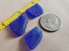 Genuine Beach Sea Glass Surf Tumbled Cobalt Blue Marked Mosaic Craft Damage N1