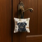 Caroline s Treasures Black Pug Coffee Bar Hanging Square Fabric Ornament