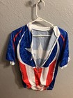 Performance Mens Red White Blue 3 4 Zip Usa Cycling Jersey Shirt Size Medium