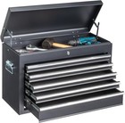 Portable Metal Tool Chest Cabinet Steel Tool Storage Box Organizer Black W  Key