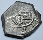 1600 s Spanish Silver 1 Reales Genuine Antique Colonial Pirate Treasure Cob Coin