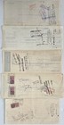 Lot Of Five Antique Checks Grenoble France 1936 Bank Stamps Ephemera