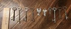 Authentic Antique Skeleton Keys Lot Of 10 Vintage Barrel 