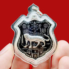 Headless Tiger Model 1 Silver-plated Black Enamel Lp Chai Thai Buddha Amulet
