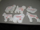Dog Collie  3 Examples  Lassie Puffy Sticker Refrigerator Magnet 1974