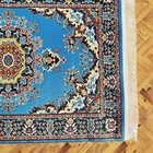 Dollhouse Rug Woven Fabric Large Bright Blue 9  X 6  1 12 Scale Miniature