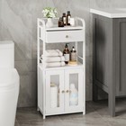 Freestanding Bathroom Storage Cabinet Toilet Paper Laundry Small Space Organizer
