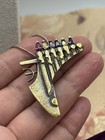Sterling Menorah Brooch Pendant Gim Binel Multi Stone Judaica 925