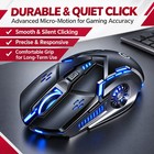 Wireless Gaming Mouse Silent Rgb Rechargeable Led Optical Usb Mouse Laptop Pc
