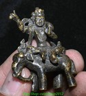 2   Old Tibet Buddhism Bronze Gilt Buddha Ride Elephant Statue Sculpture
