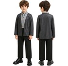 Boys Gentleman Wedding Outfits Blazer 3-piece Set School Costume Birthday Kids