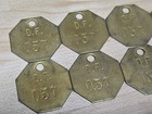 Vintage Brass Car Tool Tags Octagon Michigan Df 057 Automotive Gm Ford Chrysler