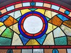 Antique Stained Glass Arch Window