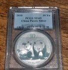 2010 Pcgs Mint State 69 1 Oz Silver Panda Coin 10 Yn Beautifully Struck Silver