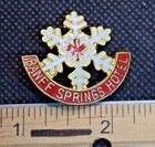 Banff Springs Hotel Canada White Snowflake Red Maple Leaf Ski Lapel Pin