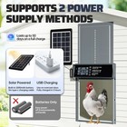Gray Automatic Chicken Coop Door Solar Powered W  Timer anti-pinch light Sensor