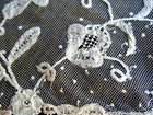 Antique Brussels Bobbin Lace Applique On Net Insert  Handmade 19c
