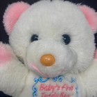 Vintage Dan Dee Baby s First Teddy Bear Plush White And Pink 13  Stuffed Animal
