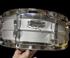 Vintage Ludwig X Thin Clear 5x14 Resonant Snare Drum 8-lug Blue olive Case Stand