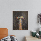 Retro Ufo Painting Fine Art Print  Uap Sci-fi Wall Art Poster  Alien Space Decor