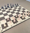 Vintage 40 s Plastic Marbled Chessmen   Board Set Gits Molding Co  Chicago Usa