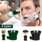 Men Whiskers Bubble Bowl Shaving Brush Bowl  Beard Care Mug Facial Cleaning Tool