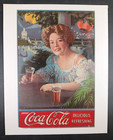 1909 Orig Paper Coca Cola Ad Exhibition Girl   Worlds Fair - Rare - Not Calendar