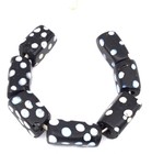 7 Venetian Antique Black White Ghost Wound African Glass Trade Beads  1696