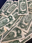 1953 Two Dollar Bills     Average Circulated Two Dollar   2  Red Seal Clean Notes