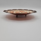 Vintage Turkish Etched Decorative Solid Copper Footed Bowl 7 1 2   X 1 1 4  High