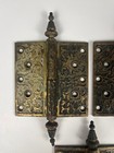 3 Antique 5x5 Cast Brass Door Hinges Steeple Fancy Victorian Eastlake Old