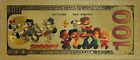  100 Snoopy Beagle Peanuts Cartoon Novelty 24k Gold Foil Plated Note Bill Gfn80