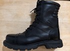 Black Tactical Boots Lace-up With Side Zipper Solid Pattern Durable Footwear