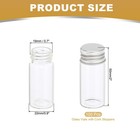 100pcs 10ml Clear Glass Vials Small Liquid Sample Vial With Screw Caps  Silver