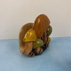Vintage 1970s Retro Ceramic Hand Painted Mushroom Napkin Letter Mail Holder