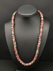 Green Turquoise   Coral Navajo Sterling Silver Heishi Necklace 20  1266