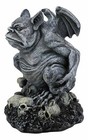 Ossuary Winged Toad Troll Gargoyle Standing On A Bed Of Skulls Statue 6 25 h