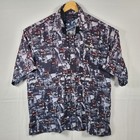 Vintage Phat Farm Xxl Y2k Button Up Shirt Black White Graphic Print Streetwear