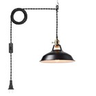 Industrial Plug In Pendant Light Farmhouse Barn Light   17ft Cord  E26 Black