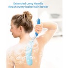 Long Handle Bath Brush With Anti Slip Curved Back Scrubber Shower Body Brush