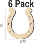 3  Horseshoes - 6 Pack - Diy Crafts - Horseshoe - Wood Cutout Usa Made  Unfinish