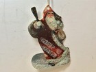 12 Victorian Embossed Glitter Santa Christmas Ornament Gift Tag 3 3 4  - Repro