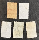 Malaya - Straits Settlements - 5 Different 1880   s Victorian Revenue Tax Stamps