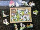 Vintage Fisher Price 2713 Dog And Puppies Wooden Puzzle 1984
