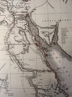 1863 Egypt Original Antique Map  Hand Colored Outlines  Mcphun   s Maps