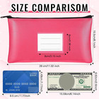 6 Pcs Money Bags With Zipper Pu Leather Deposit Bank Bag Security Money Pouch Re