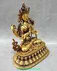 8 tibet Purple Bronze 24k Gold 4 Arms Chenrezig Buddha Kwan-yin Guan Yin Statue