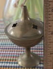 Vintage Small Brass Pierced 2 Piece Footed Incense Holder Burner Cone Style